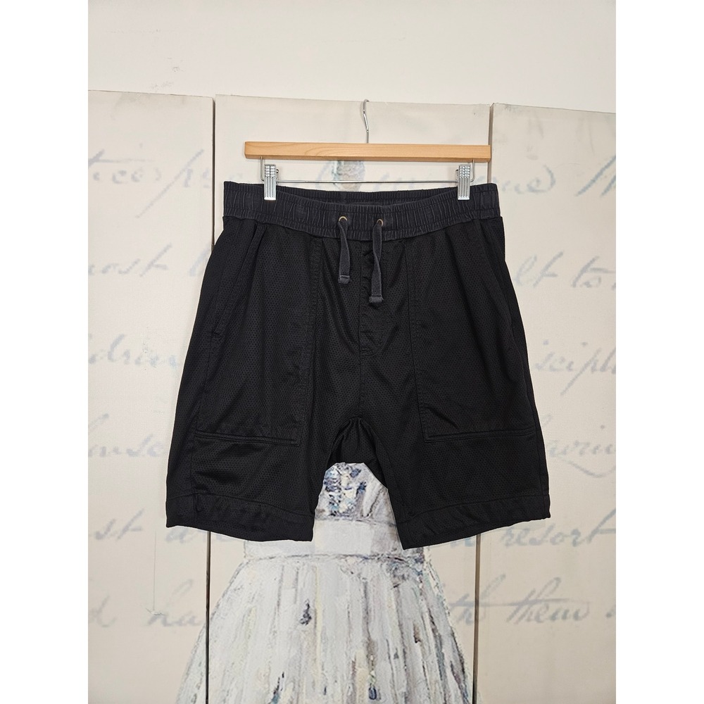 Zanerobe Mesh Basketball Shorts 32 Black Drop Crotch Streetwear Gym Sporty